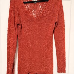 “Pretty Good” Rust Crochet Knit Tunic Sweater – Size M – Nordstrom